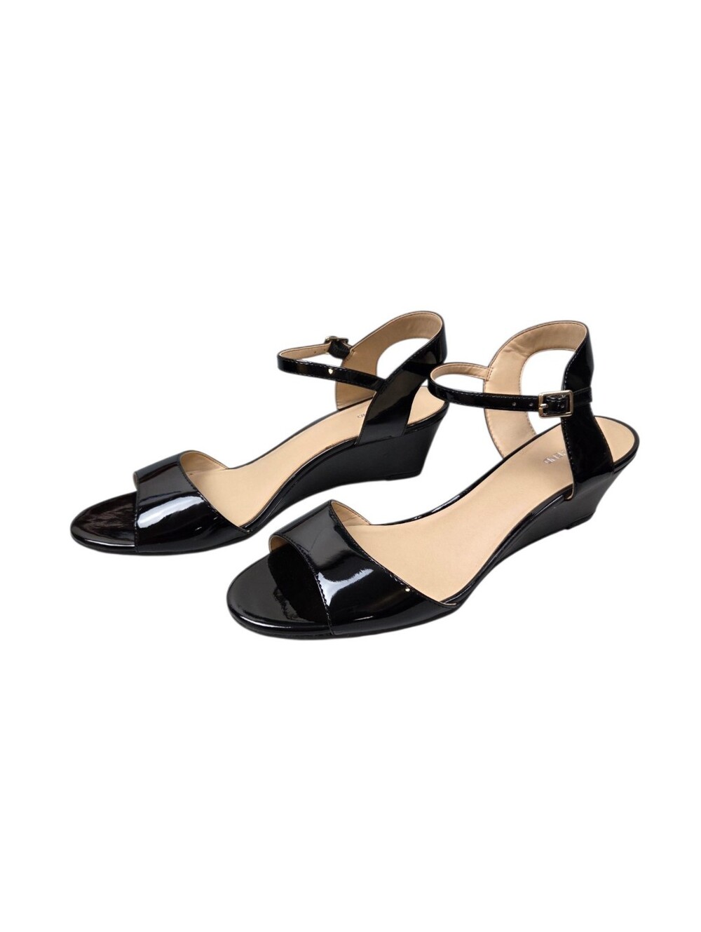 Lands End Black Patent Wedge Heel Size 7.5